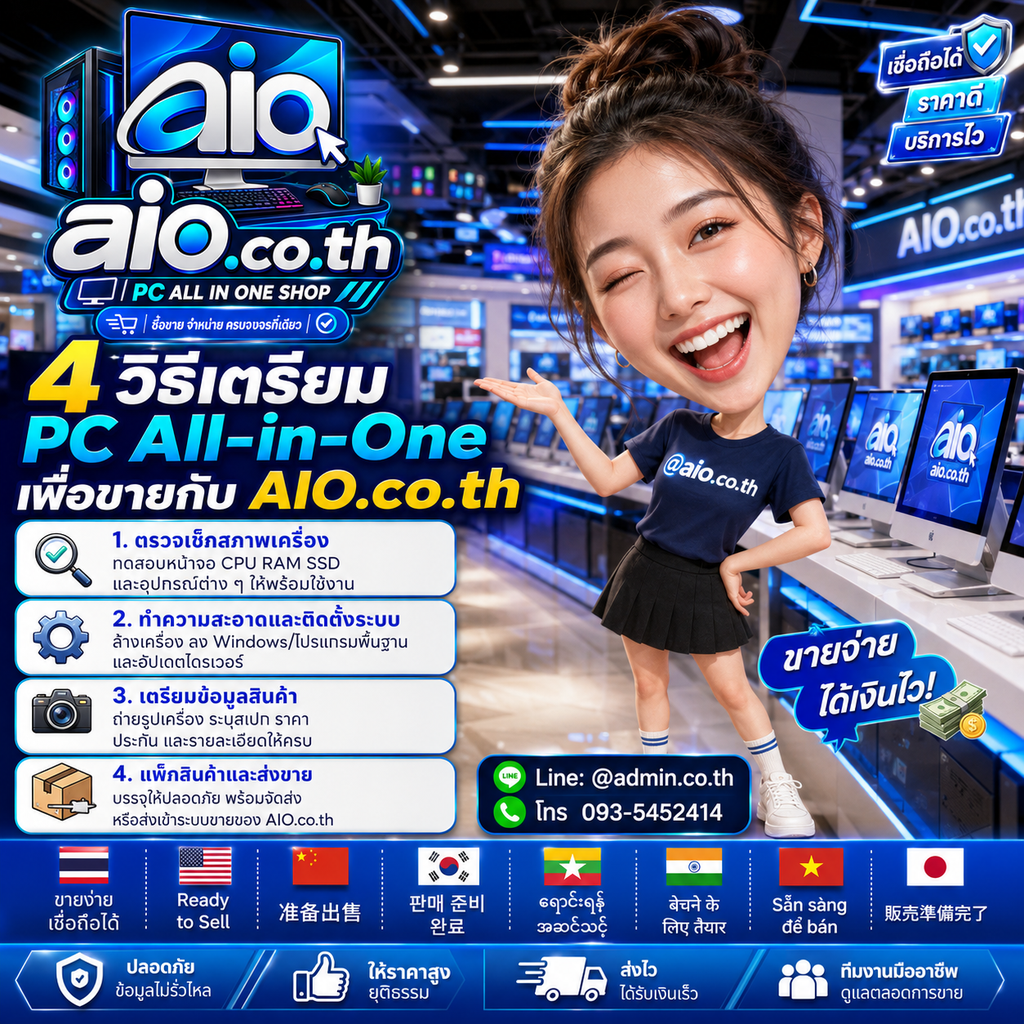 4 วิธีเตรียม PC All In One Acer Veriton Z4710G เพื่อขายกับ AIO.CO.TH